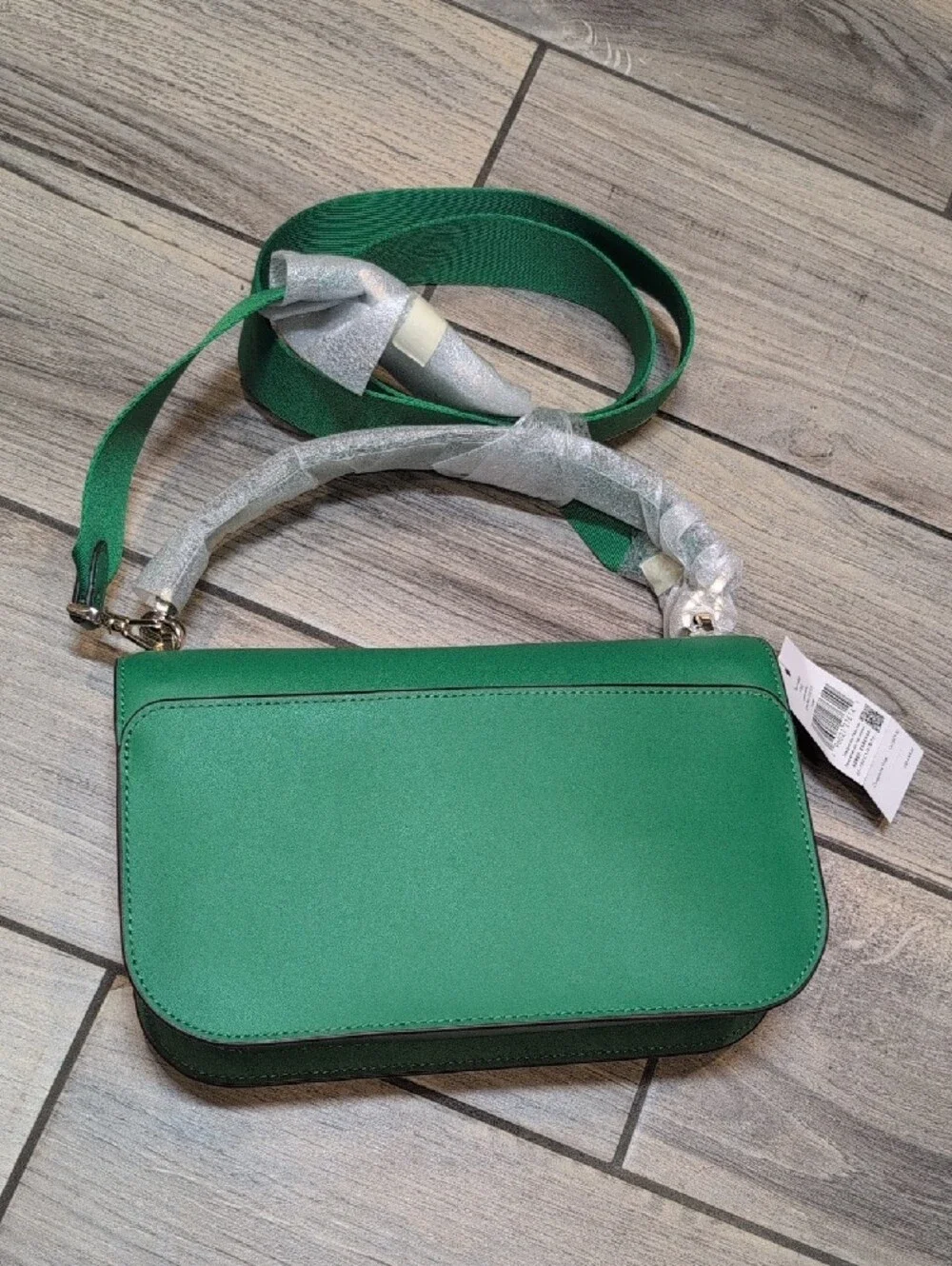 Kate Spade Audrey Green Bean Star Turn-Lock Smooth Leather Crossbody NWT